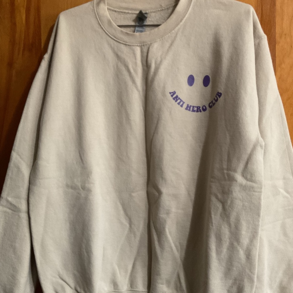 Women’s Cream Crewneck Sweatshirt - Purple Logo